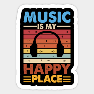 music is my happy place Sticker